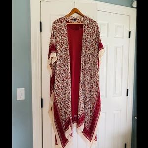 American Eagle Open Front Midi/Long Kimono Cardigan